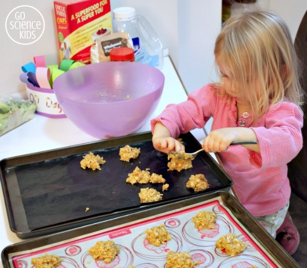 Preparing biscuit dough for baking