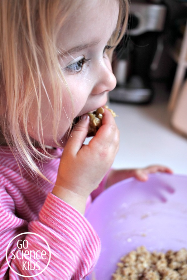 Sneaking a taste of the Anzac biscuit dough