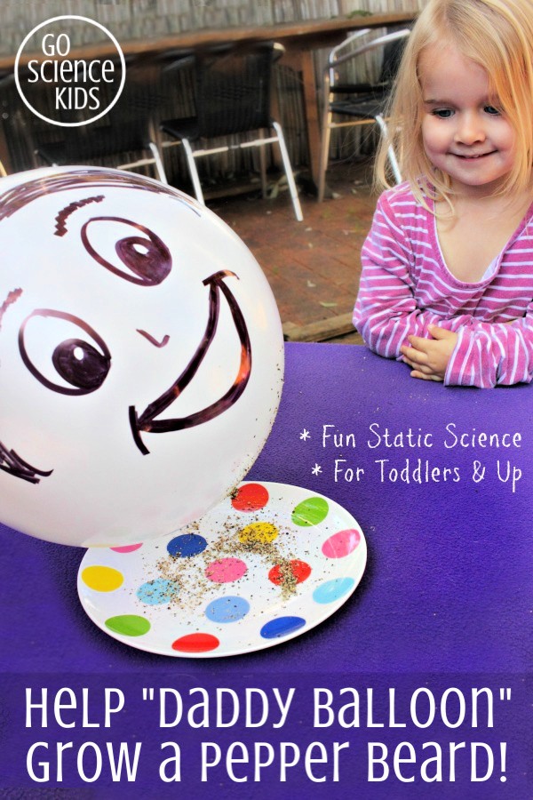 Fun static electricity science for toddlers - help Daddy Balloon grow a beard