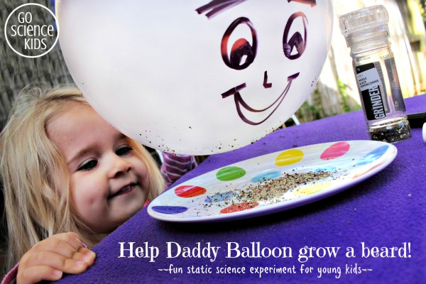 Help Daddy Balloon grow a beard - fun static science experiment for young kids