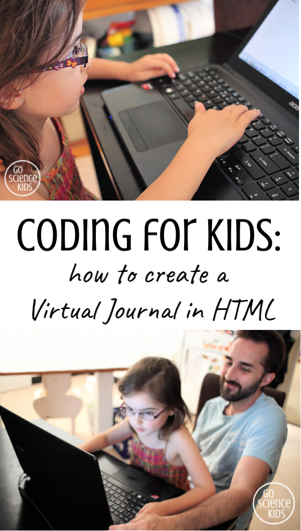 Kids coding how to create a virtual journal in html