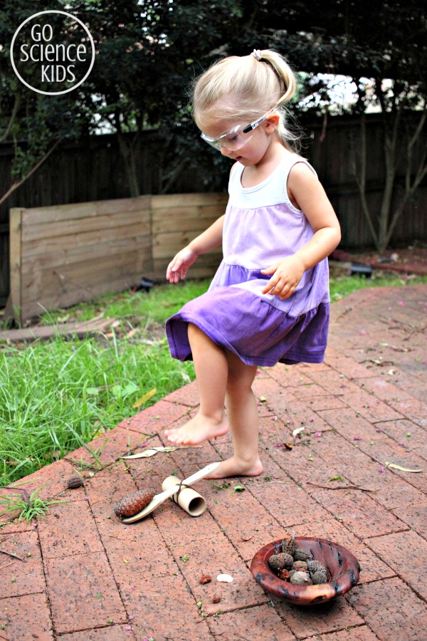 Launching a DIY Upcycled Catapult - physics fun for kids