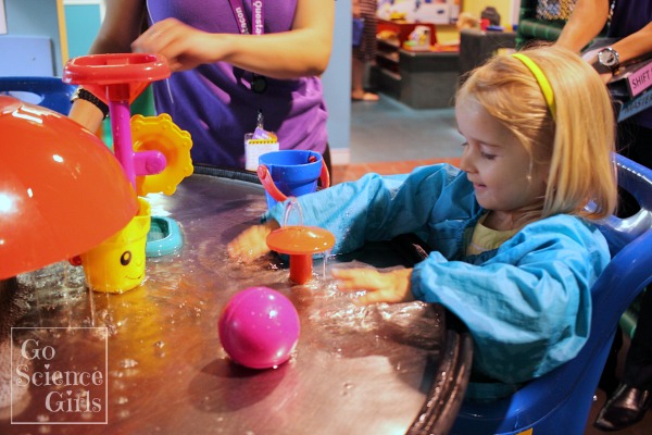 Sensory water play at Mini Q, Questacon