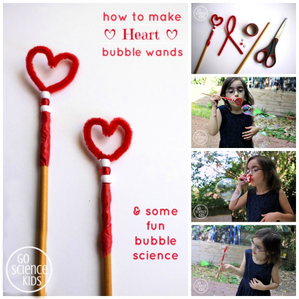 DIY heart bubble wands