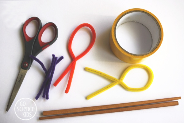 Materials to make Easter egg bubble wands