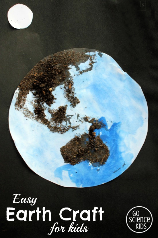 Easy Earth Craft for Kids, using real dirt. Fun Earth Day activity.