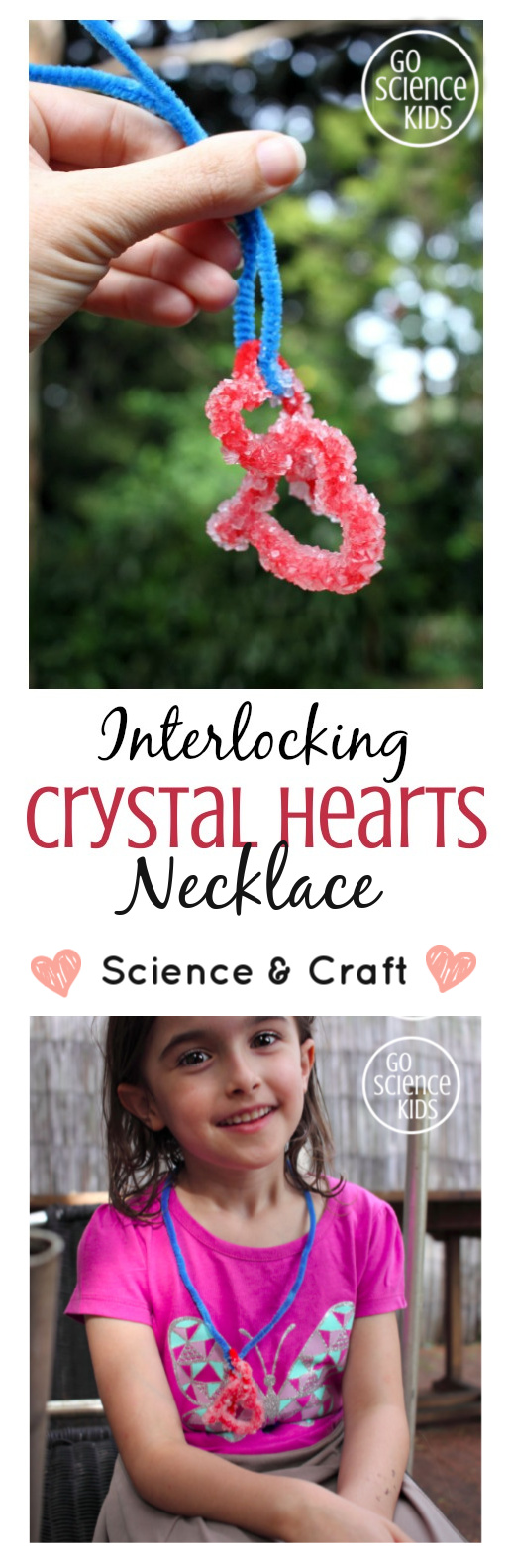 Interlocking crystal hearts - science and craft STEM or STEAM project for kids