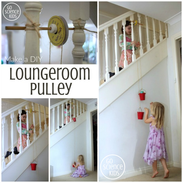 Make a DIY Loungeroom Pulley - for physics science fun and learning through play