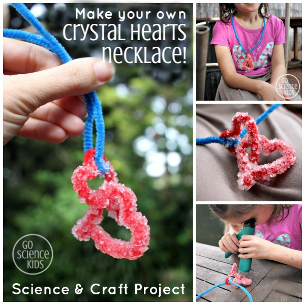 Make an interlocking crystal hearts necklace - fun science for kids