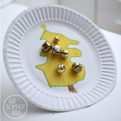 Christmas magnet science for kids - make a jingle bell tree