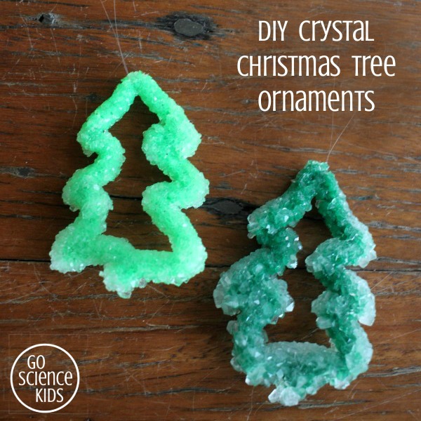 DIY Crystal Christmas tree ornaments - Christmas STEM project for kids Science Craft