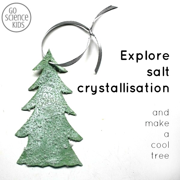 Explore salt crystalisation and make a cool winter snow fir tree - fun crystal science for kids