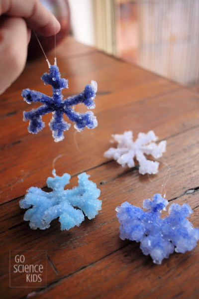 Crystal snowflakes - science craft for kids