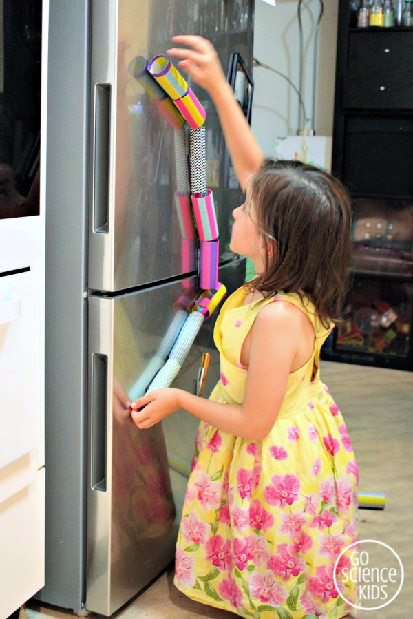 Make a colourful DIY magnetic marble run