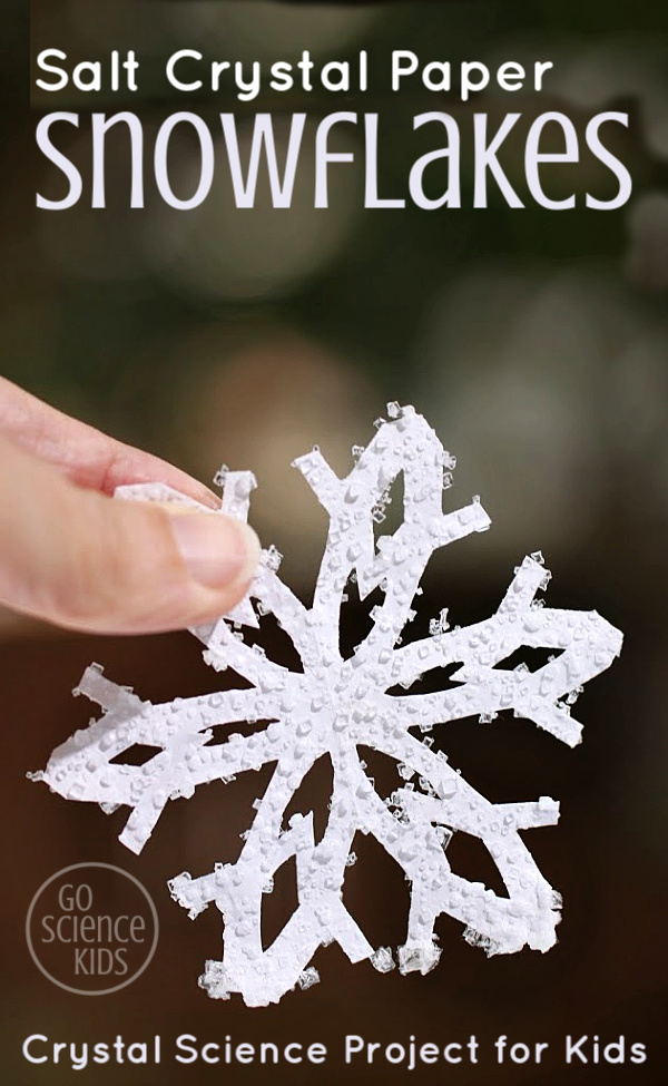 Salt Crystal Paper Snowflakes - crystal science project for kids 1