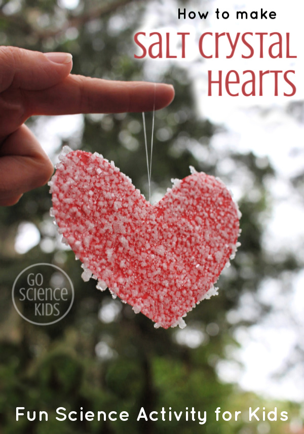 How to make salt crystal heart kids science craft