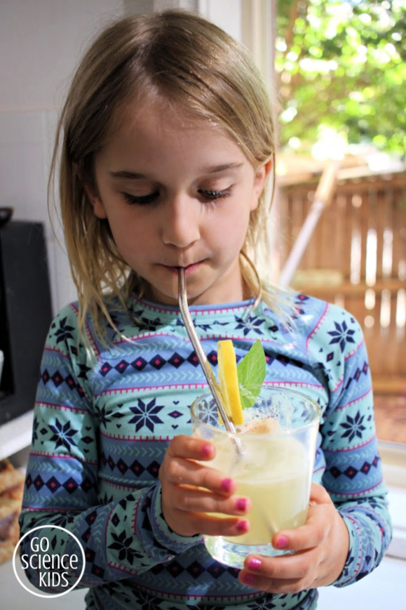 Tasting homemade lemonade