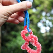 Two borax crystal hearts interlocked