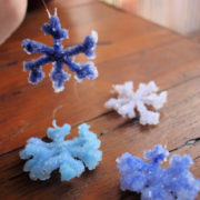 Crystal snowflakes - science craft for kids