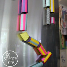 make a magnetic marble run for your fridge door