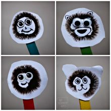 Mushroom spore print monkey puppets! Fun science craft for kids!