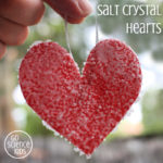 Salt Crystal Hearts Science Craft STEAM idea for kids